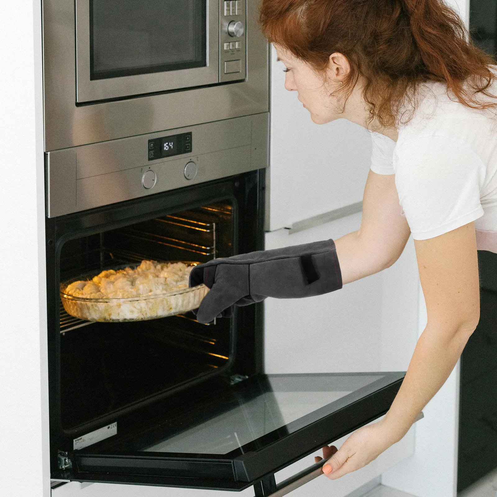 

1 Pair Heat Resistant Grilling Gloves Heavy Duty Bbq Mitts Insulated Fireproof Cooking Oven Gloves Professional Thermal