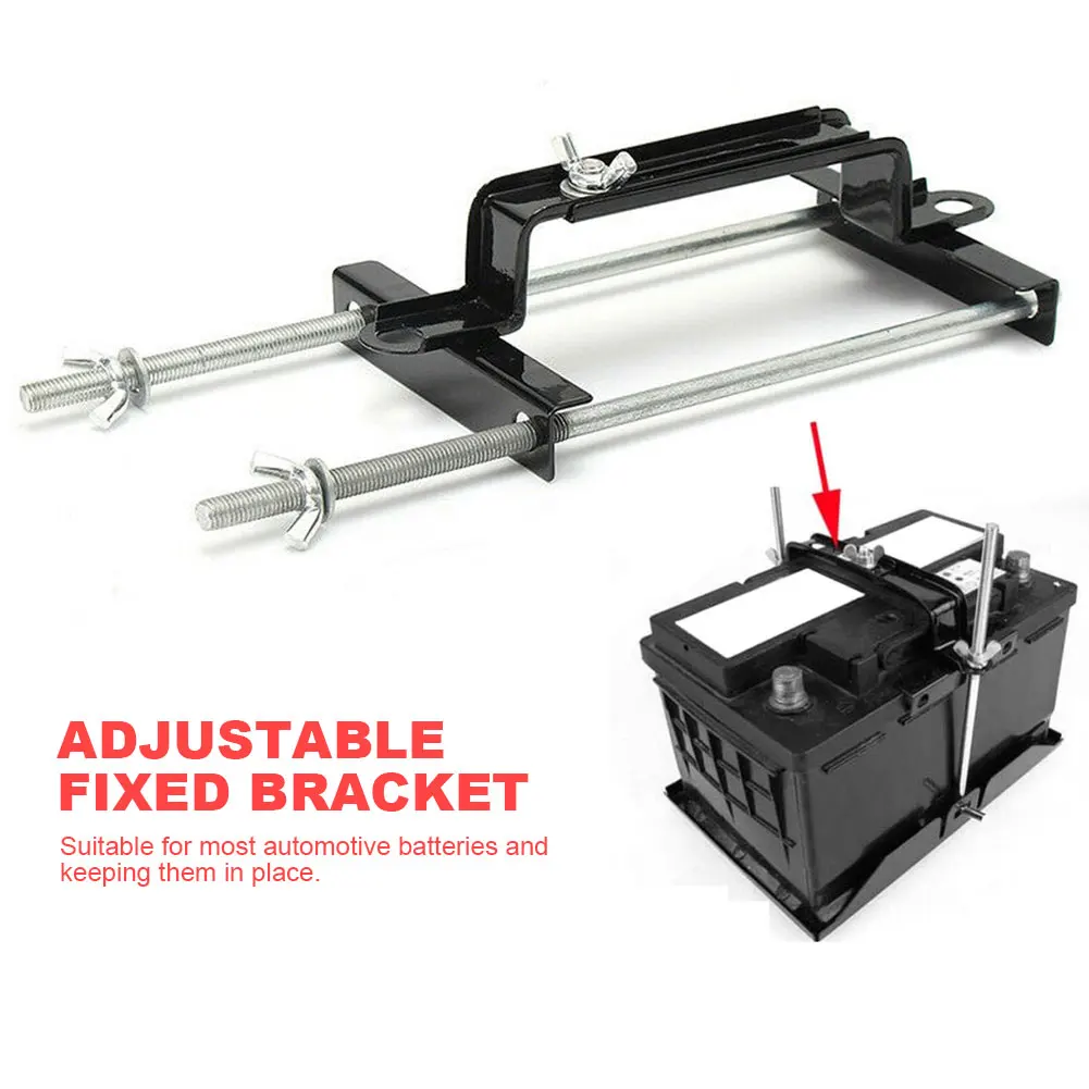 7-7/8'' 19/27cm Adjustable Car Crossbar Battery Hold Down Bracket Holder Storage Rack L-Style Bolt Auto Accessories