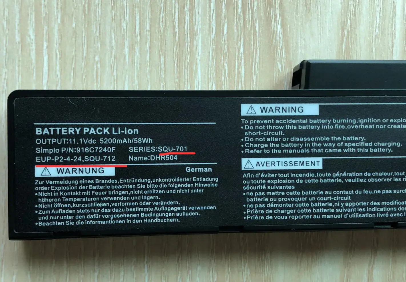 Laptop battery For BenQ Packard Bell SQU-701 SQU-712 SQU-714 EUP-PE1-4-22 EUP-P2-4-24  Q41 R43E 916C5810F 916C7170F