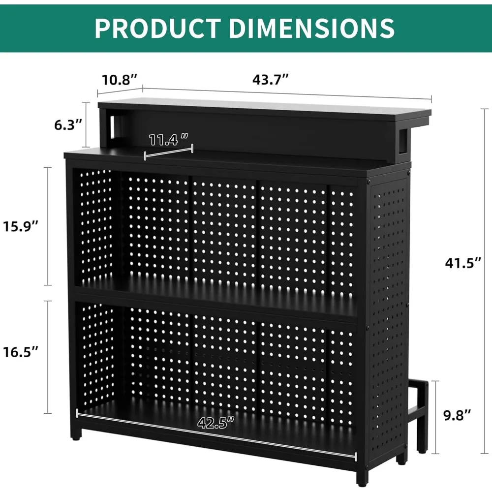 Mini Família Bar Unidade com Música Sensing Luzes LED, Álcool e Café Rack, Pólo Alto, Desktop Álcool Armazenamento Rack