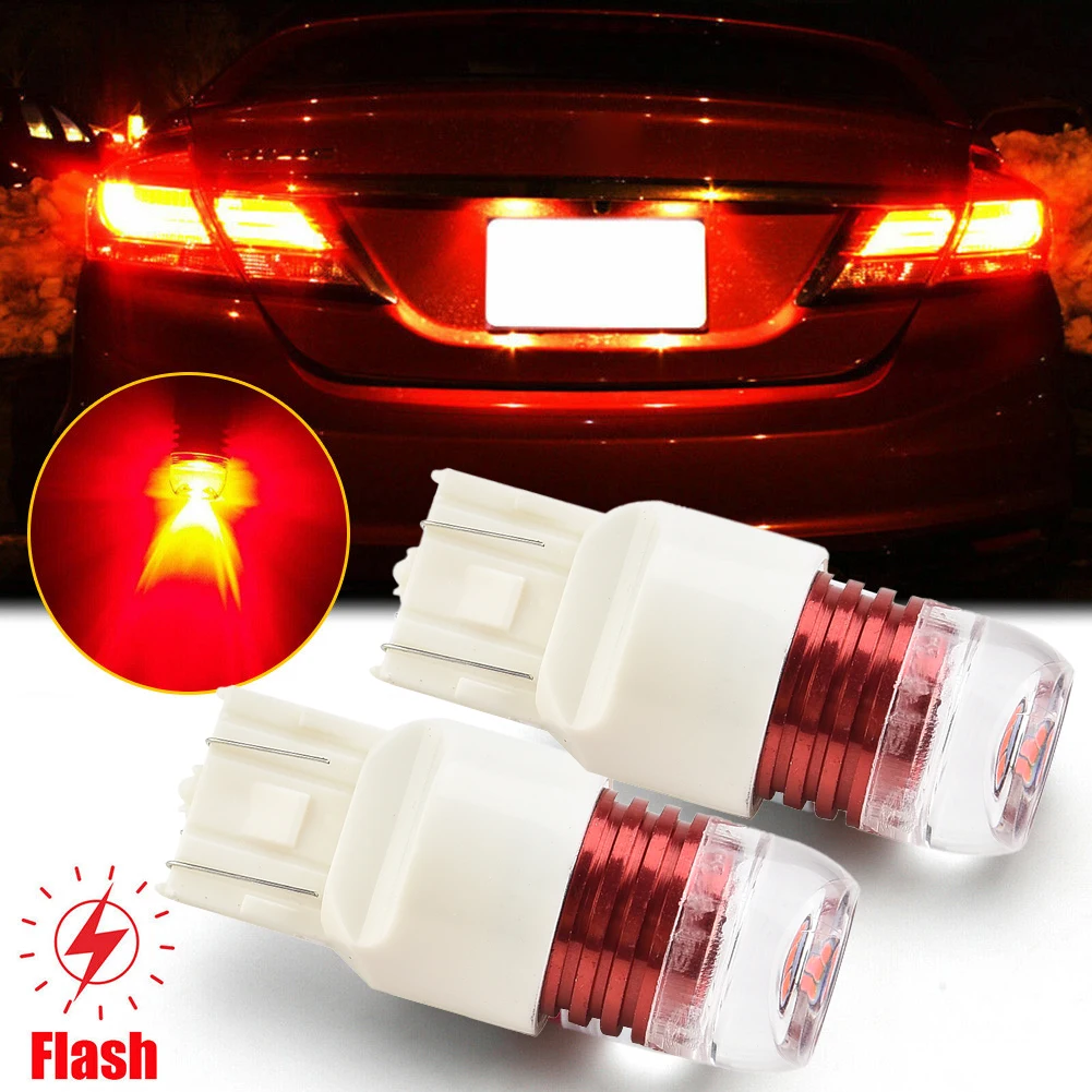 Focus and Distance, Red Strobe Flashing Blinking LED Lamp, Strong Light Projection for Honda Civic Brake Tail Light