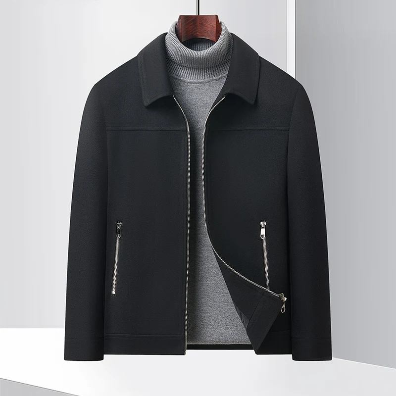 

High-quality men's casual jacket, ins trendy solid color, business versatile, autumn new men's zippered lapel jacket for men