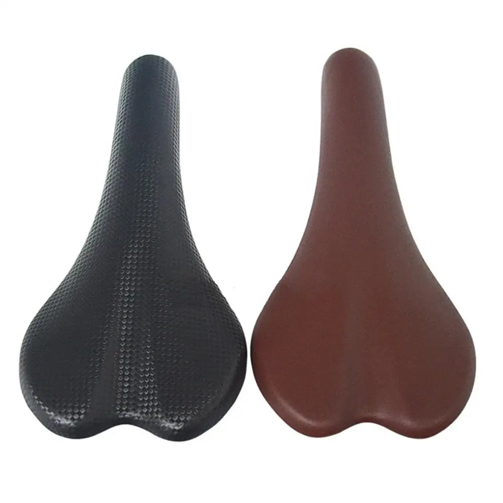 Cycling Saddle Road Bike Saddle Seat Steel Rail PU Leather Surface