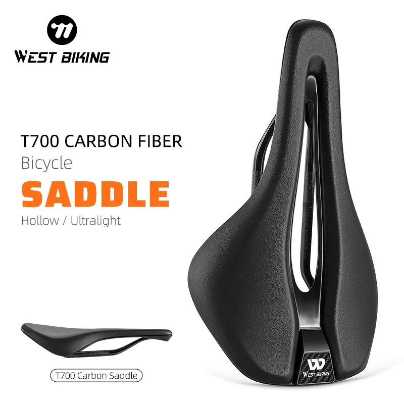 

WEST BIKING T700 Full Carbon Mountain Bicycle Saddle Road Bike Seat MTB Carbon Fiber Saddles Seat Super-light Hollow Cushion