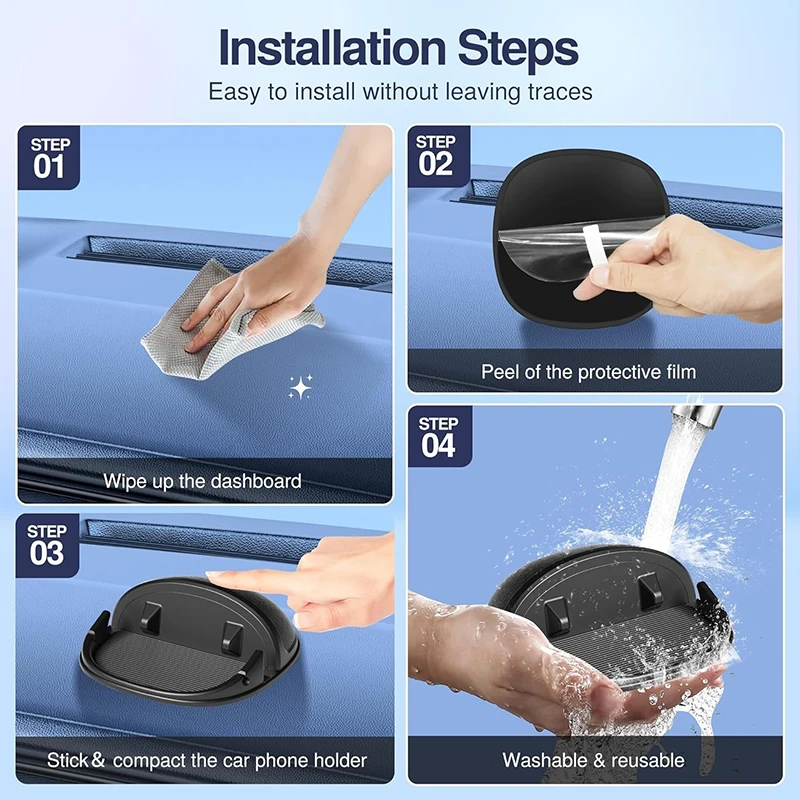 حامل هاتف السيارة، وسادة سيليكون مثبتة على هواتف السيارات للوحات القيادة المختلفة، حامل هاتف مكتبي خالٍ من الانزلاق لهاتف iPhone Samsung #2
