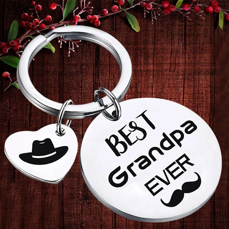 Charm Grandpa Keychain pendant Father's Day Gift key chain Best Grandpa Gifts Idea from Grandchild, Best Grandpa Ever