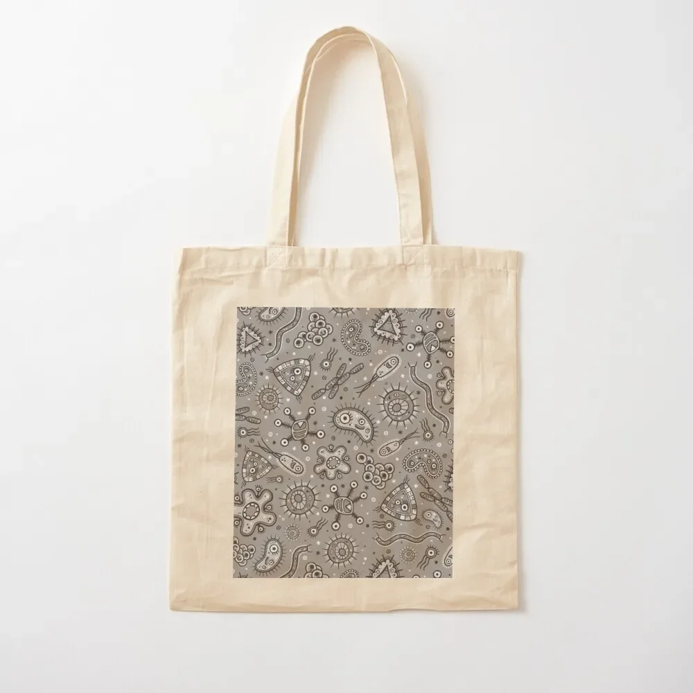 

Cartoon Microbes - Grey / Gray Tote Bag Women's shopper bag Handbags women canvas tote