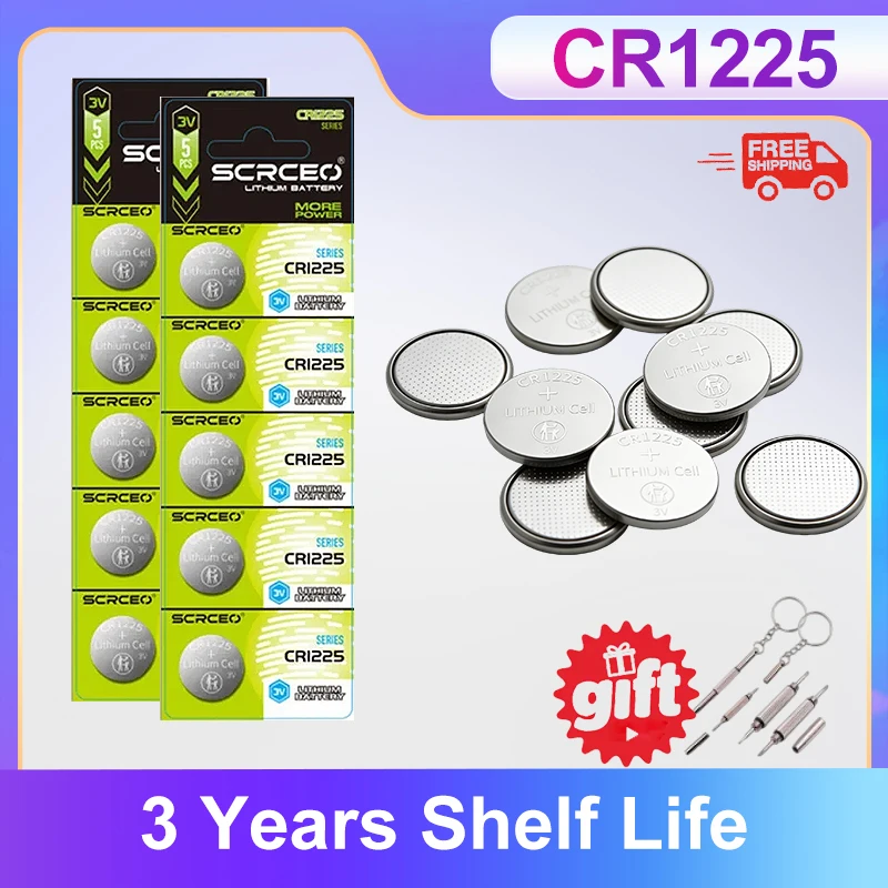 

3V 50mAh CR1225 Lithium Button Battery Watch Battery For Toys Remote Control Compatible With Electronic Products