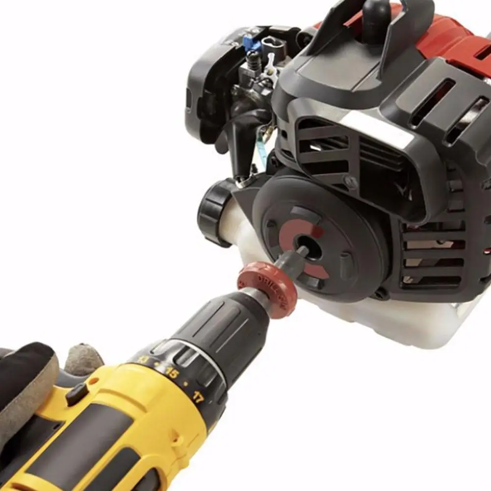 Electric Engine Start Drill Bit Adapter Starter Plug Mower Lawn Garden Starter Cutter Button Parts Brush Spare
