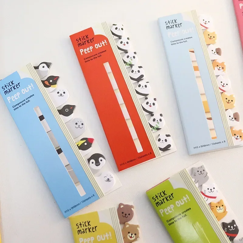 Kawaii Memo Pad Bookmarks Creative Cute Cat Panda Sticky Notes index Posted It Planner Stationery School Supplies Paper Stickers