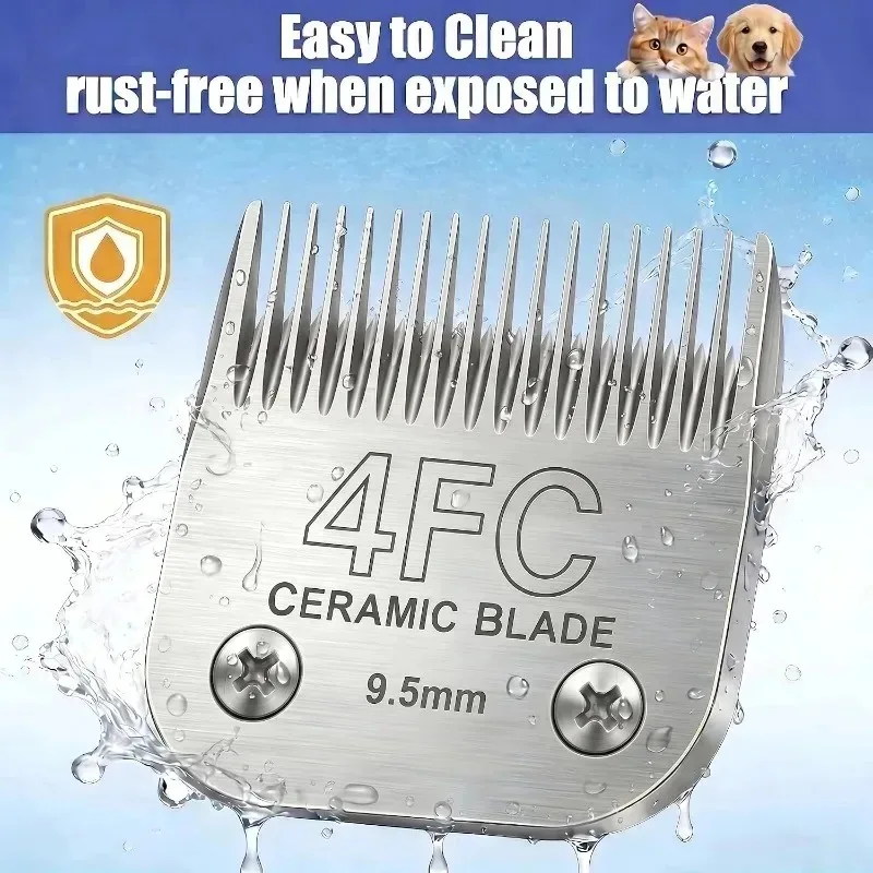 Quality 4FC Ceramic Blade 9.5mm Detachable Pet Dog Clipper Bladefor Andis Oster A5 KM Series Clippers Sharp & Durable 1 Pcs