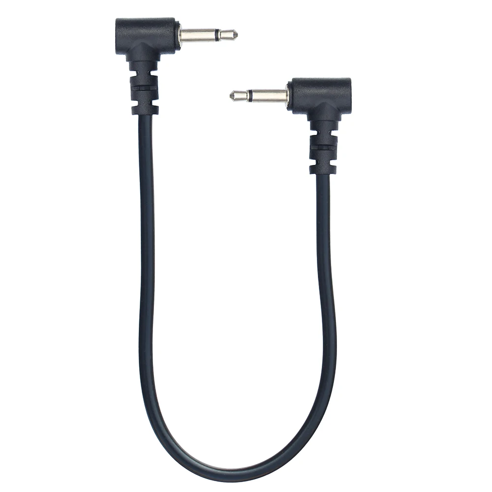 20cm curto 2 polo 3.5mm mono macho à tomada masculina duplo angular aux cabo de áudio