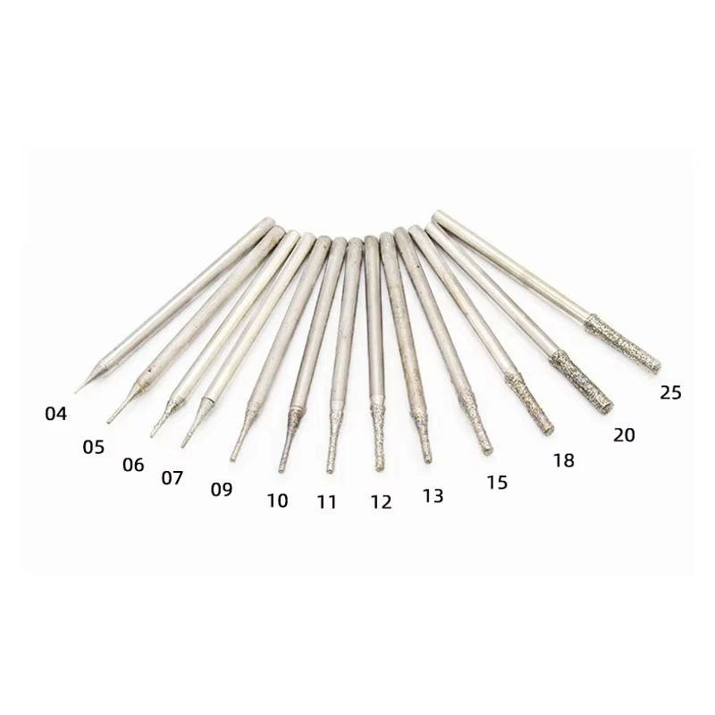 5 ~ 100 шт. 0,4 мм ~ 3 мм сверло с алмазным наконечником для плитки, ювелирных изделий, стеклянного хвостовика диаметром 2,35 мм