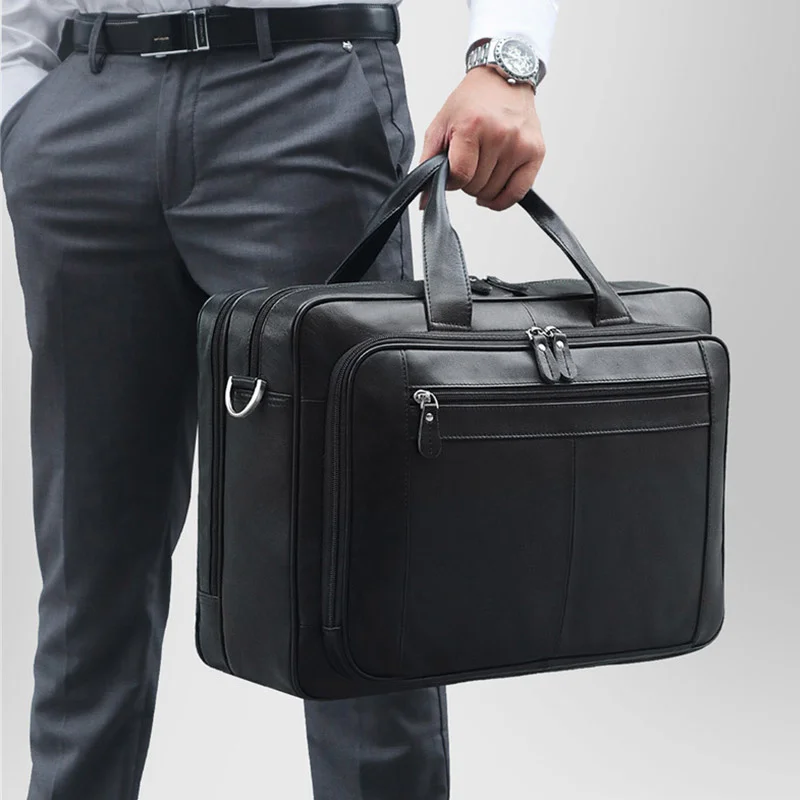 

Luxury Men Handbag Men's Genuine Leather Shoulder Bag Male Large Capacity Travel Multi-Functional Real Briefcase