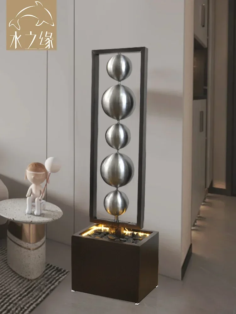 

Living Room Large Floor Light Luxury Decorations Creative Water Landscape beside TV