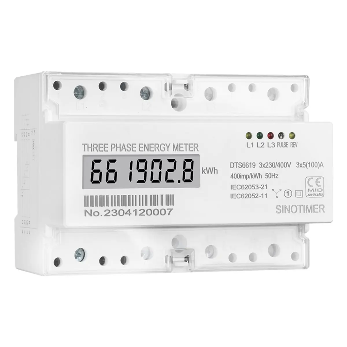 Best sales 2026 3 Phase 4 Wires Analog / Digital Meter 7P KWh Electrical Power Consumption Monitor DIN Rail AC 400V 100A view 5