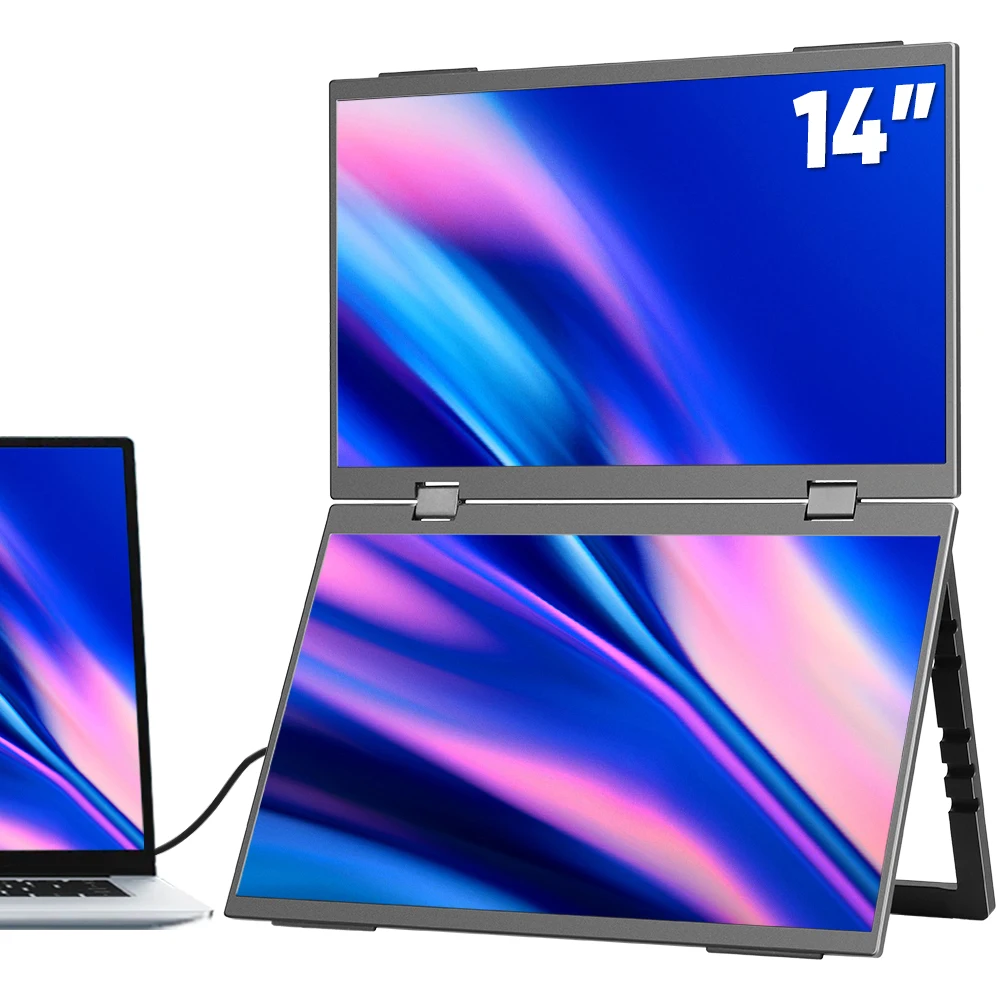 Cheap Cheap 14'' Dual LCD IPS HDR 100% SRGB Portable Monitor for Laptop Gaming Plug&Play Business Use - Aliexpress Deal