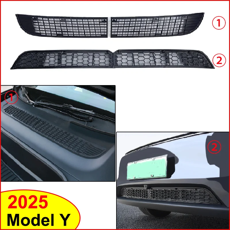 For Tesla Model Y Juniper 2025 Launch Inner Vent Grille Front Lower Bumper Anti Insect Net Mesh Air Inlet Anti Dust Proof Cover