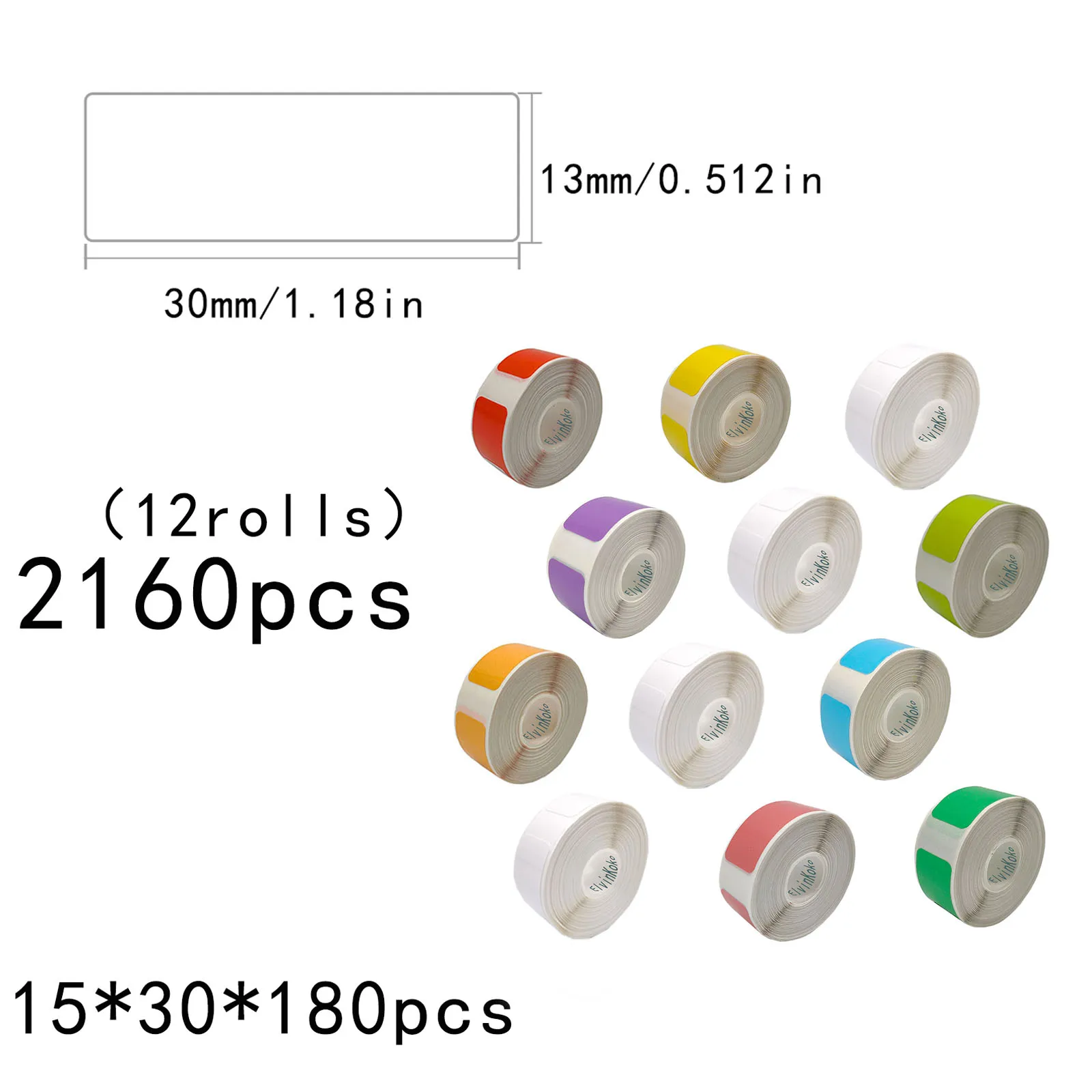 P15 Label Printer Sticker 15*30mm Label Tape Thermal Printer Paper 180pcs/roll Compatible Phomemo D30 Marklife P12 P11 Labelle