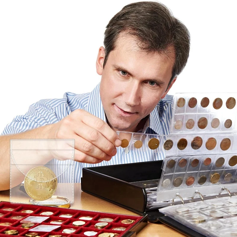 ที่ใส่แขนเหรียญพีวีซีใสแบบมีช่องใส่เหรียญ (2.2x2นิ้ว) 150ชิ้น