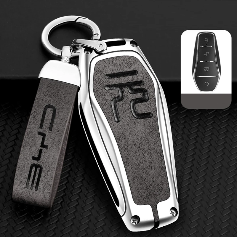 For BYD ATTO 3 Yuan PLUS Key Set Car Interior Matel Key Case Fob Auto Key Bag Protection Key buckle Car accessories