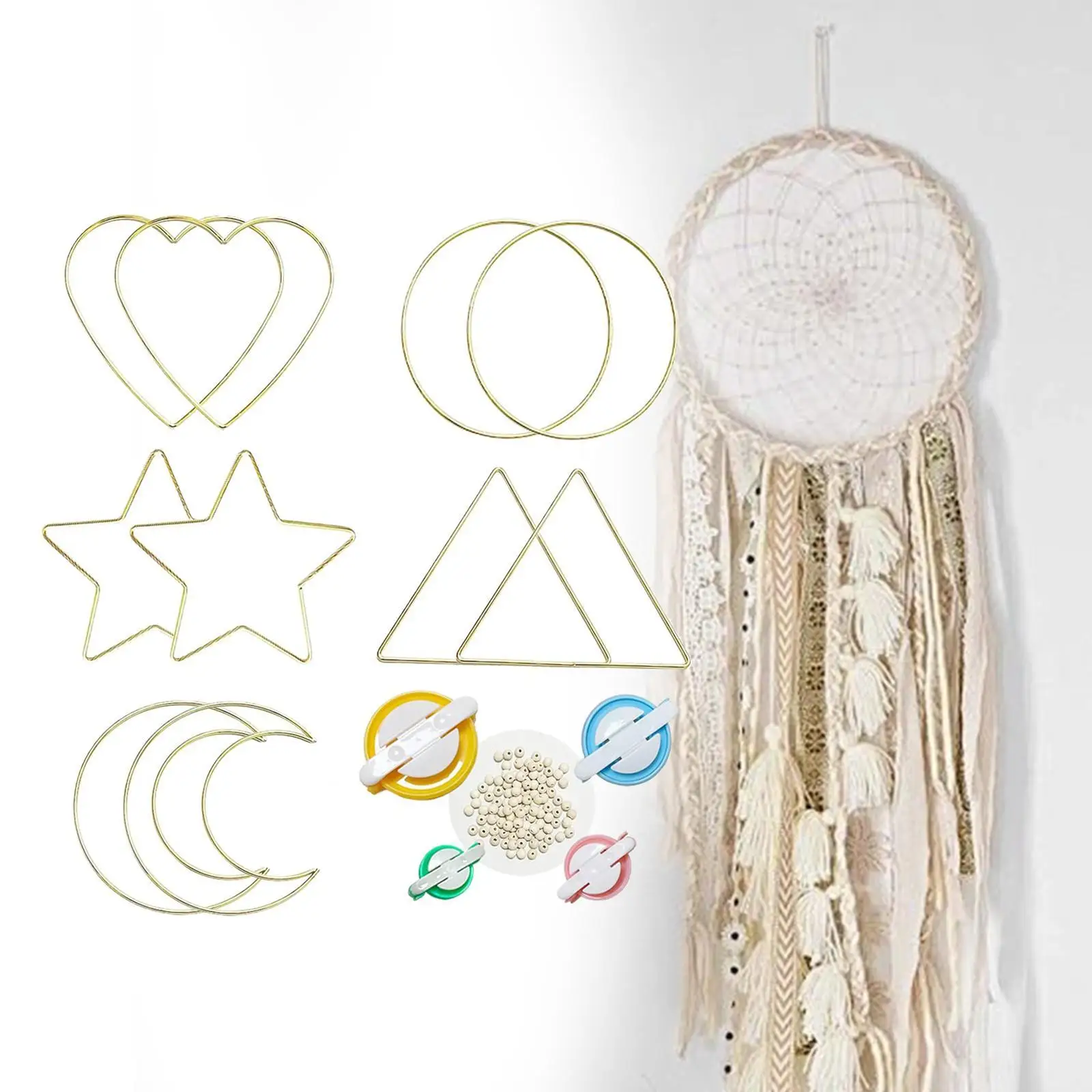 Dream Catcher Ringen Craft Ringen 6 inch, Rond met Weefgereedschap Macrame Hoops Ringen Metalen Hoops voor Macrame Hangende Ambachten