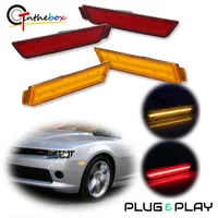 2/4 Uds LED luz de marcador ahumada lateral de parachoques para Chevy Camaro 2010 2011 2012 2013 2014 2015 lámparas de guardabarros LED delanteras y traseras amarillas y rojas