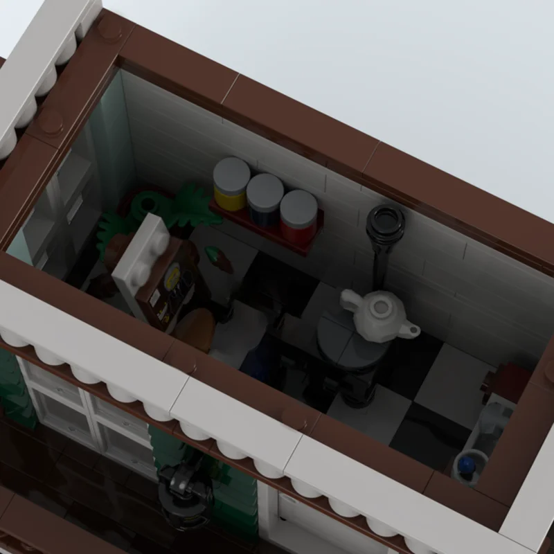 Klocki konstrukcyjne City Street View, model karczmy z XIX wieku, technologia klocków, DIY, montaż, średniowieczny dom, zabawki świąteczne.