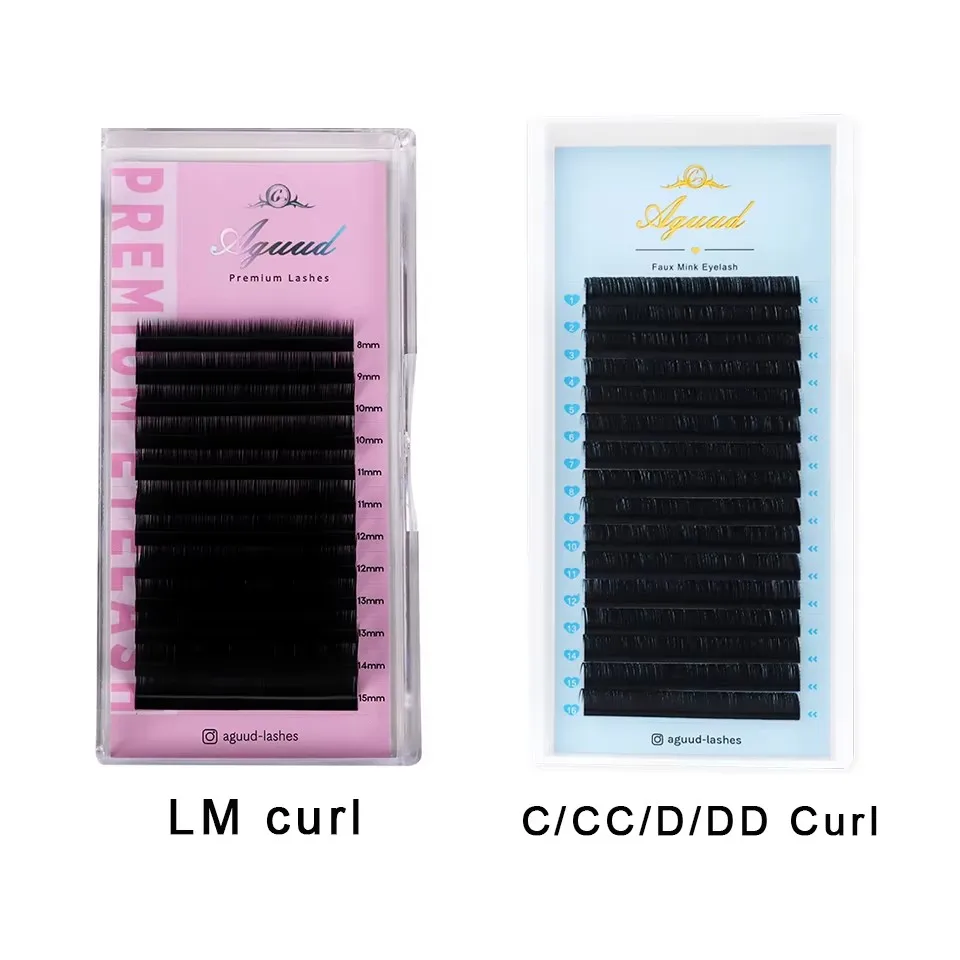 AGUUD Tutte le dimensioni LM CD Curl Estensioni ciglia individuali Ciglia finte visone Mage Volume Estensioni ciglia nere opache premium