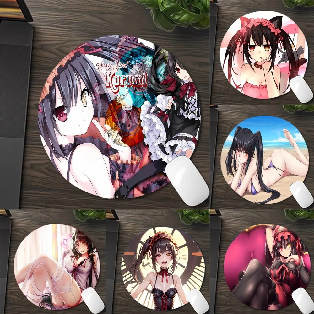 

Tokisaki Kurumi Date A Live Mousepad DIY Round Thickened Mouse Pad Oversized Gaming Keyboard Table Mat Desk Set Accessories