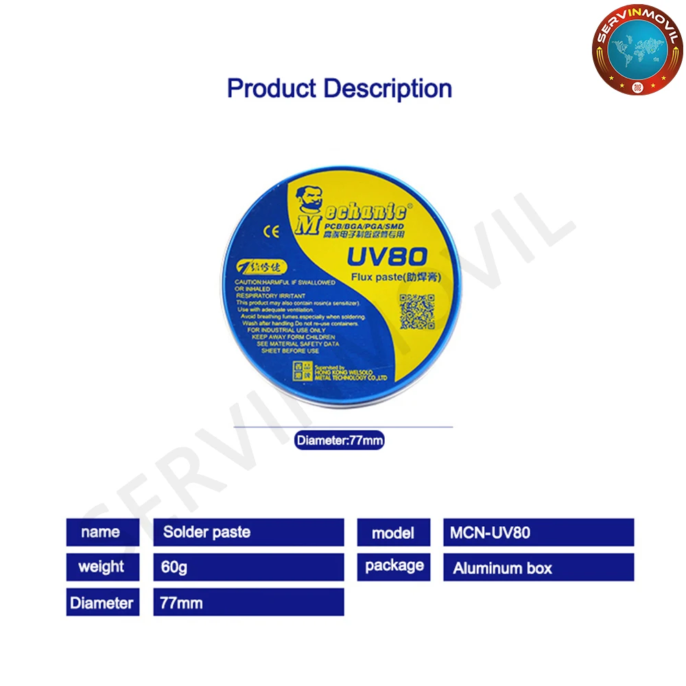 MECHANIC MCN-UV50 UV80 Solder Iron No-clean Welding Fluxes Soldering Paste for Mobile Phone PCB/BGA Soldering Repair Tools