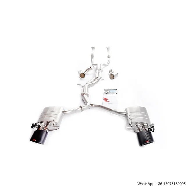 

Hot Design Performance Muffler Carbon Fiber Tips Piping Exhaust System for RS4 B9 2.9T V6 2018+