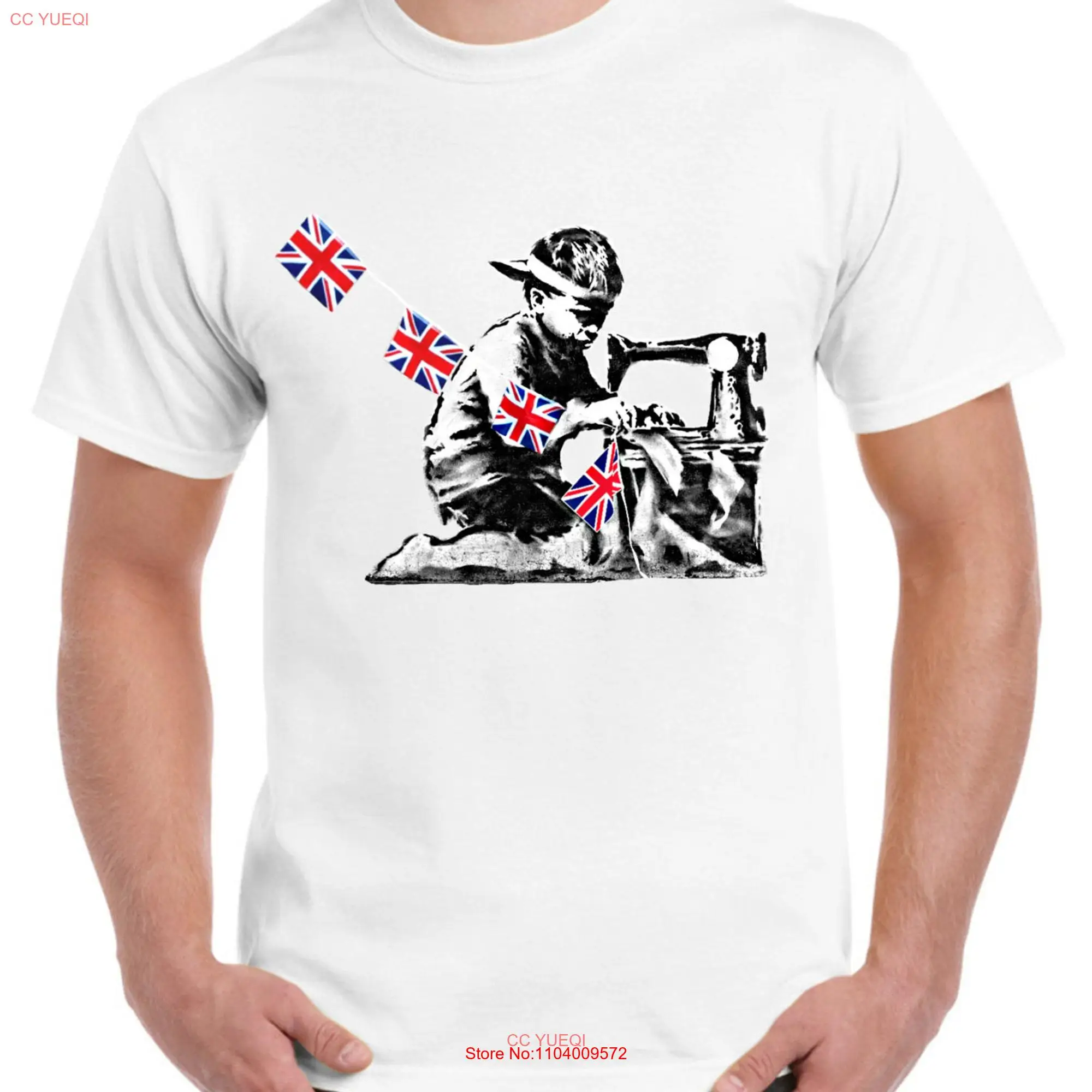 Banksy Slave Labour Men's T Shirt long or short sleeves