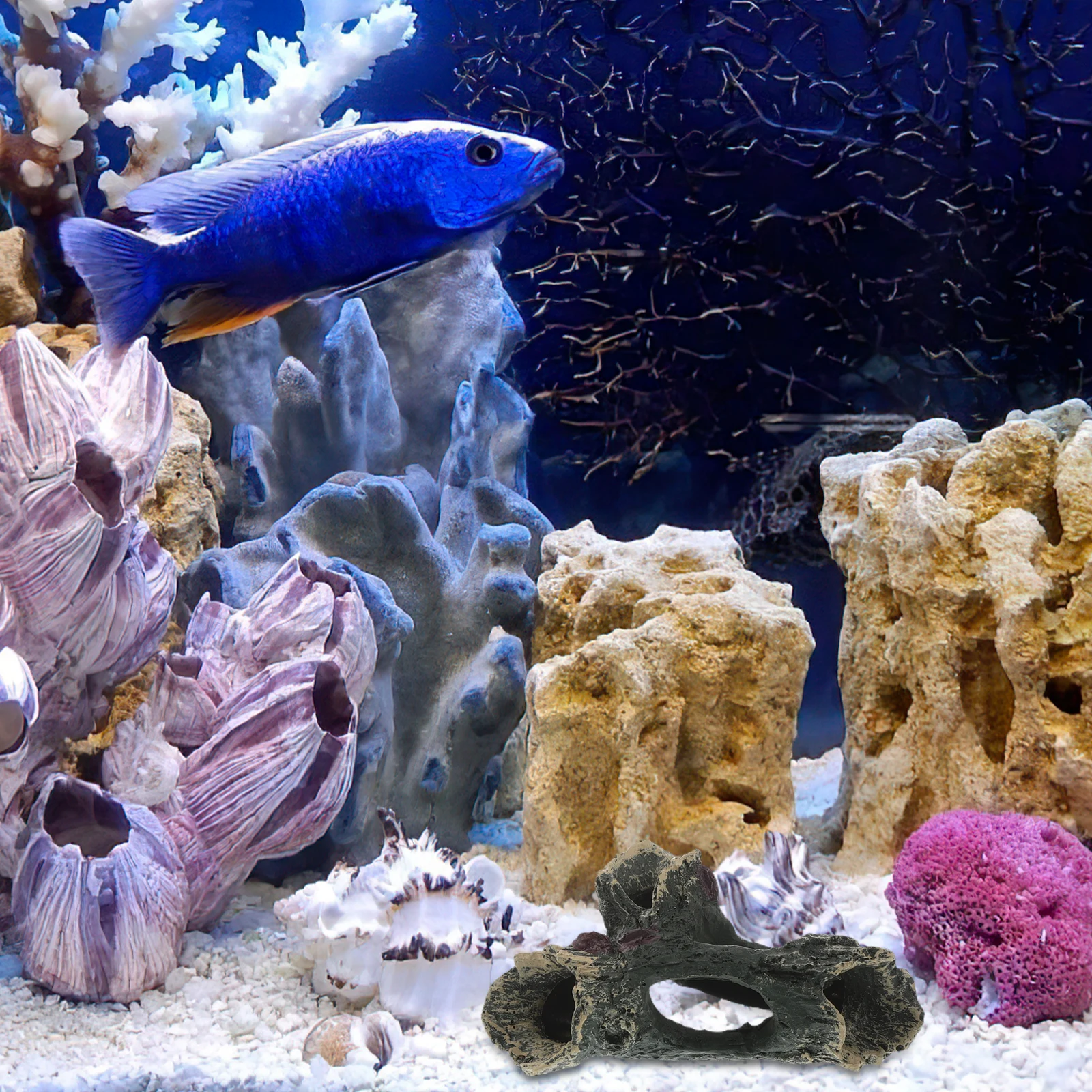 

2pcs Resin Driftwood Fish Tank Decor Hollow Trunk Aquarium Cave For Betta Shrimp Hides Freshwater Aquarium Ornaments Pets