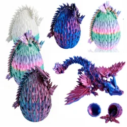 Simulation Dragon 3D Articulated Dragon Toy Bookshelf DIY Decor Colorful Rotatable Printed Dragon for Office Desktop Collectible