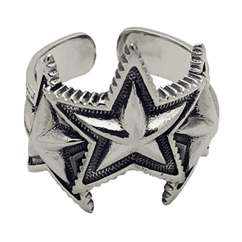 الخماسي الدائري خمر هيكل مفتوح قابل للتعديل أسلوب فاسق خمسة أشار فنجر مجوهرات الزخرفية الذكور المفصل