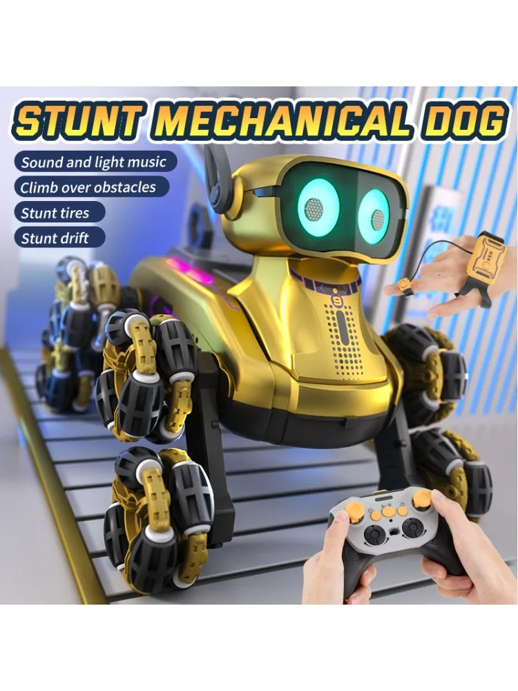 Nieuwe Gesture Control RC Robot Dog - 8-wielige stunt, muziekdansen Transformeren speelgoed voor kinderen jongens meisjes - afbeelding 2