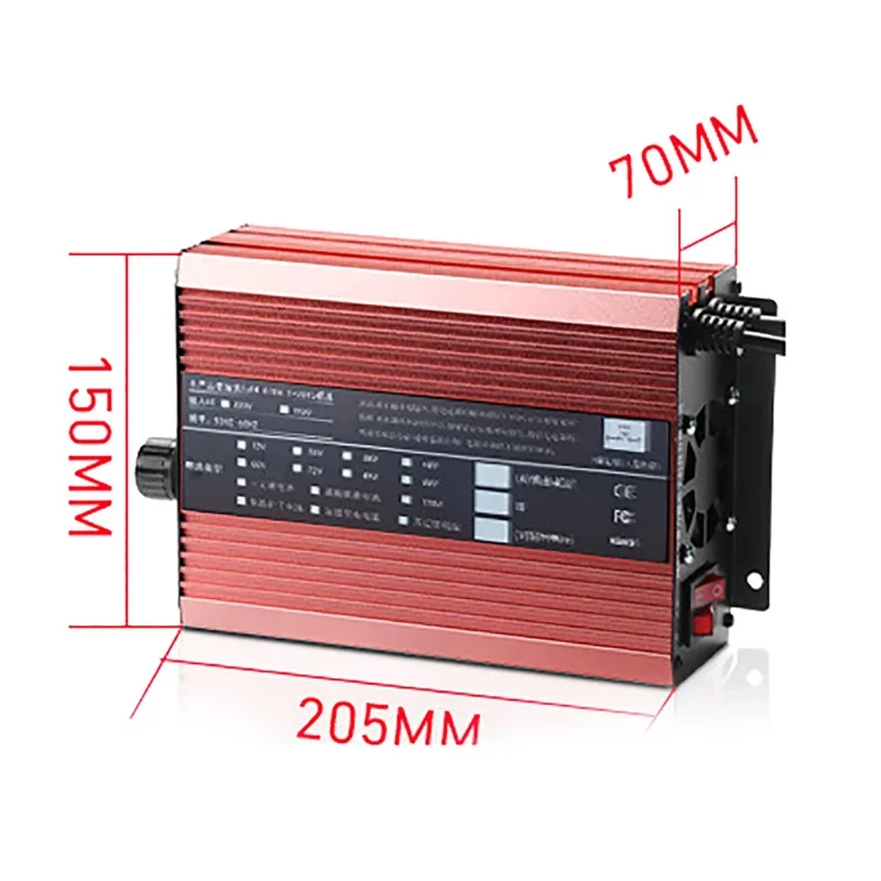 72V 20S Li-ion 84V Smart Adjustable Lithium Battery Charger Battery Electric Vehicle Charger for 20AH-120AH Lithium Battery