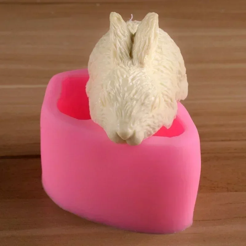 Cute Rabbit Silicone Mold Chocolate Mu Si Fondant Baking Cake Mold Plaster Drop Glue Handmade Soap Mold Home Baking Supplies