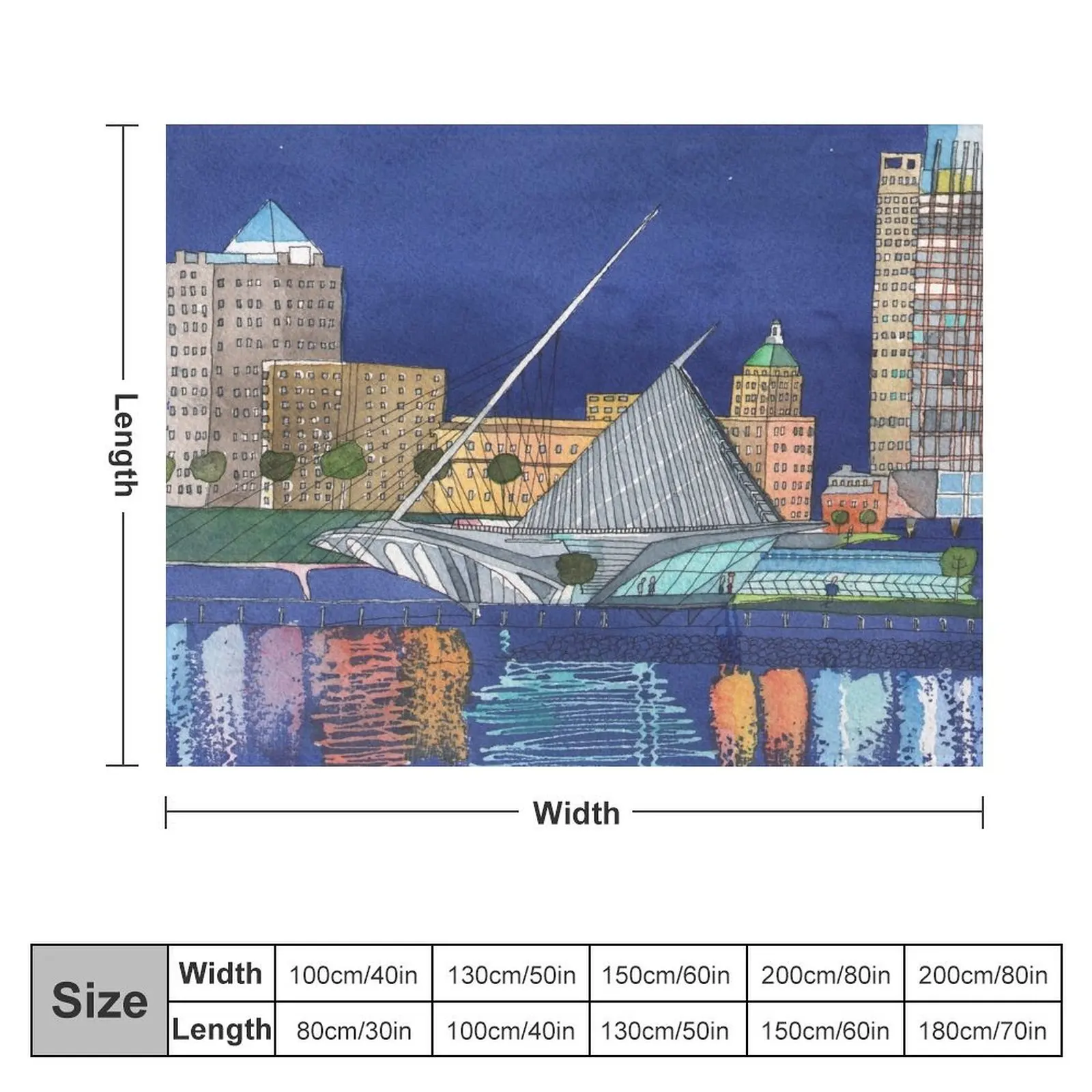 Nighttime Calatrava Throw Blanket Soft Large Blankets