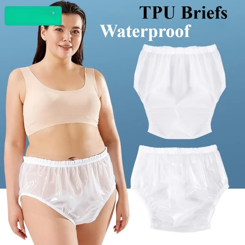 TPU Waterproof Unisex Underwear Leak Proof Transparent Plastics Patient Briefs Washable Diaper Breathable Underpants for Old Men