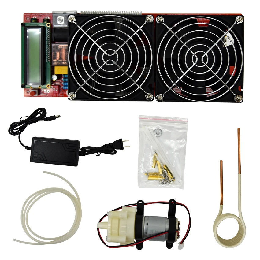 3000W 55A ZVS Hoge Frequentie Inductie Verwarming Module Flyback Driver Heater Goede Warmteafvoer + Spoel + pomp + Power Adapter