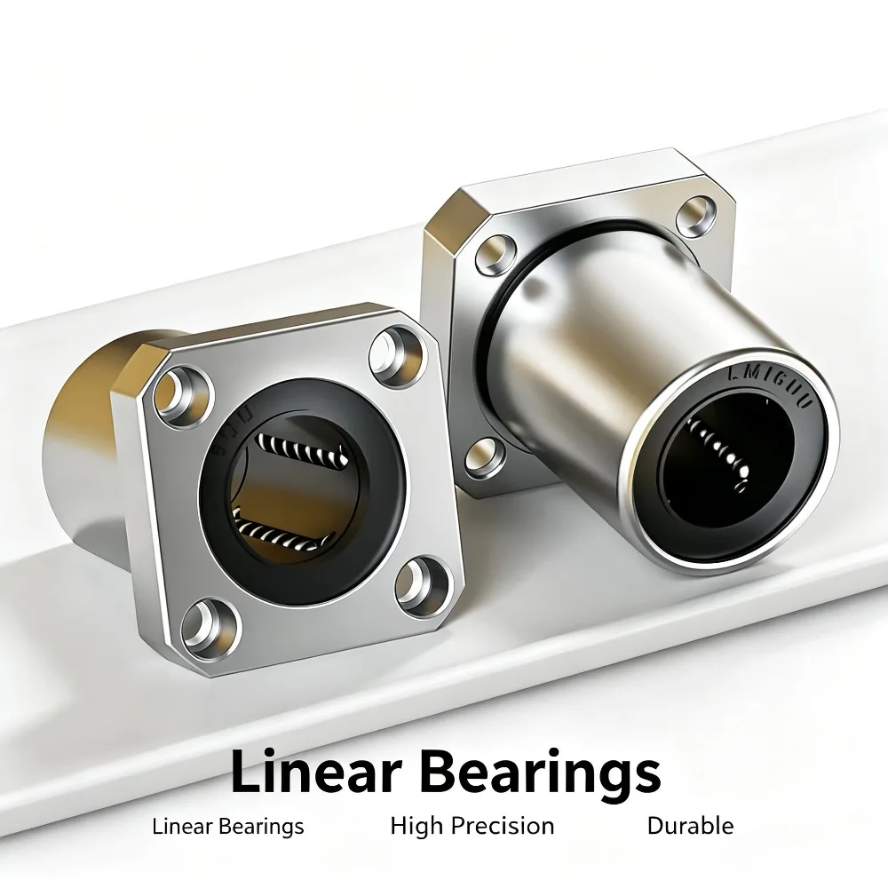 2PCS Square Flange Linear Motion Bushing LMK Ball Bearing LMK6UU LMK8UU LMK10UU LMK12LUU  Bearing Steel For 3d Printer Part CNC