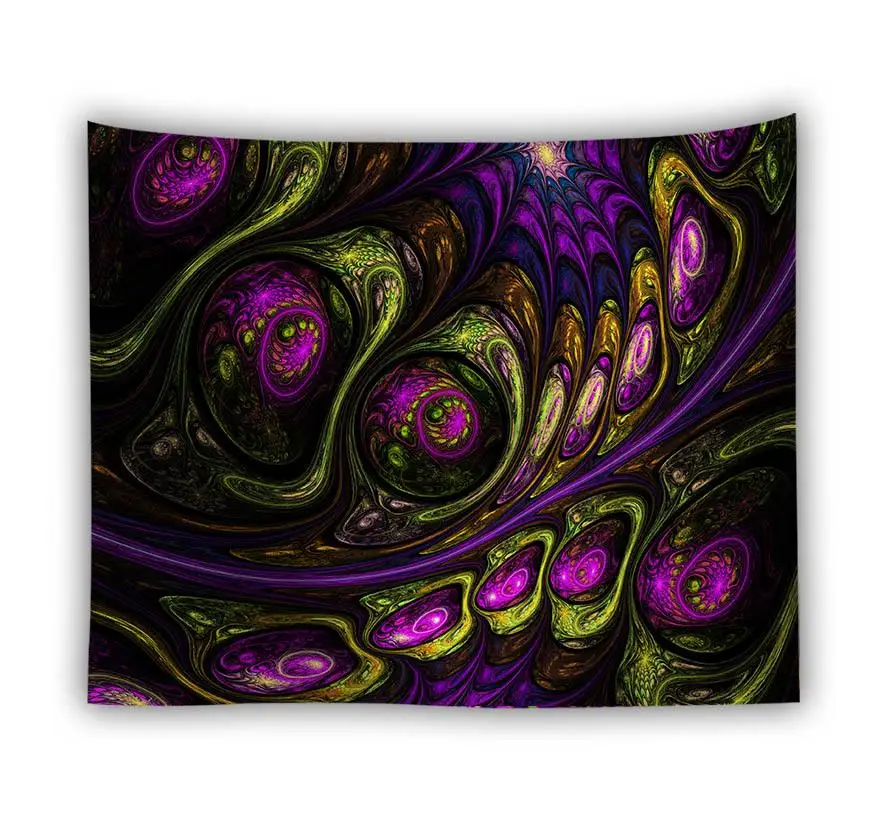 VIKAMA Psychedelischer Nebel Wandteppich Spiralauge Schüler Kunst Wandverkleidung Böhmisches Schlafzimmer Dekorativer Wandteppich
