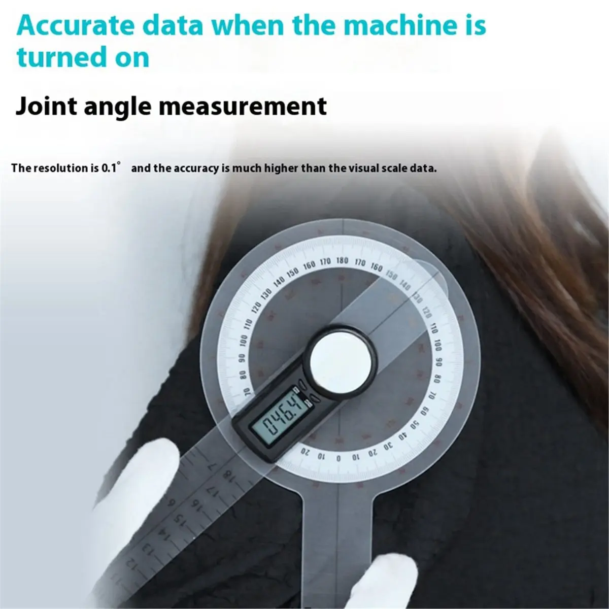 PHONE&GEAR Digital Goniometer 0-180° Electronic Angle Measurer for Joint Mobility Body Rehabilitation Physical Therapy