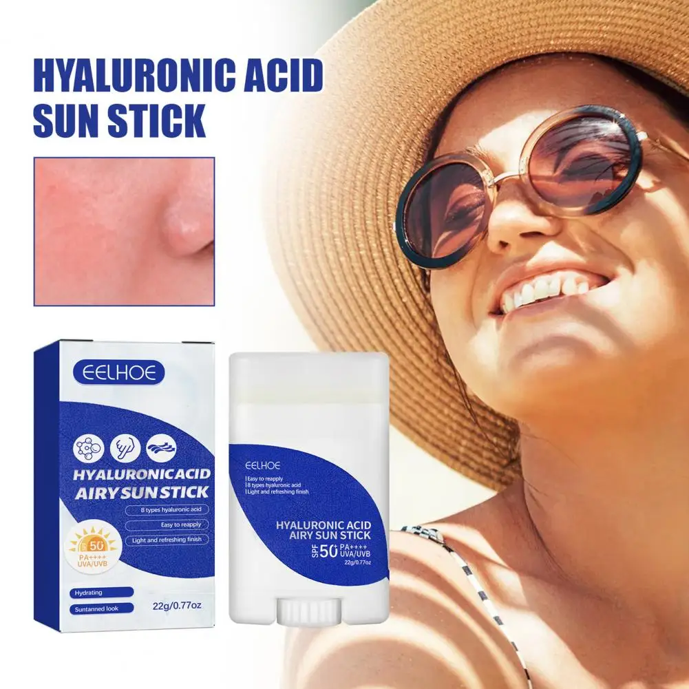 Face Sunscreen Stick Lightweight Hyaluronic Sunscreen Stick Spf50+ Pa++++ for Skin Types Nourishing Protecting Formula