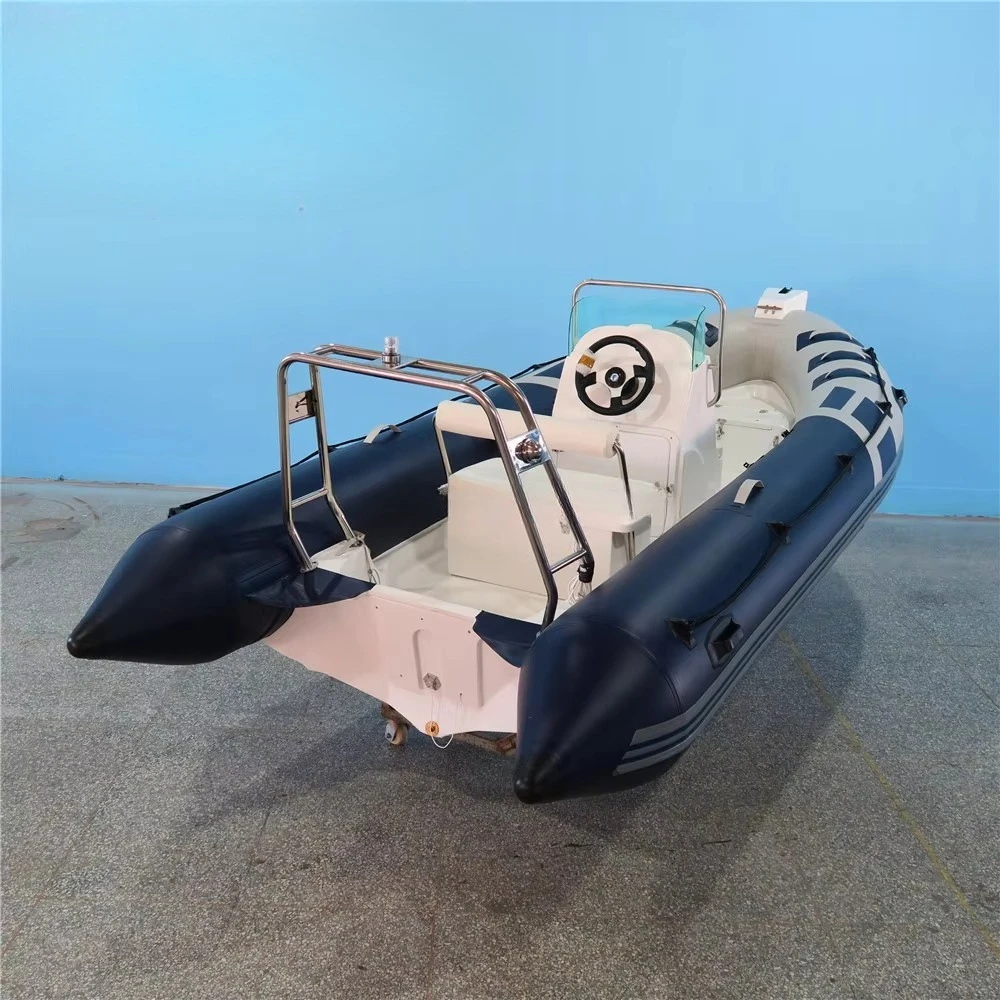 CE Certified 19ft Sport RIB Boat 580 PVC Inflatable Fishing Boat With Engine Lightweight & Durable