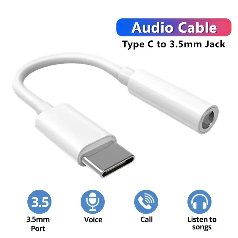 

USB C to Audio Adapter Type C to 3.5mm Female Headphone Jack Hi-Res Cable Digital Audio Adaptor Earphone Cable Conver For iPhone