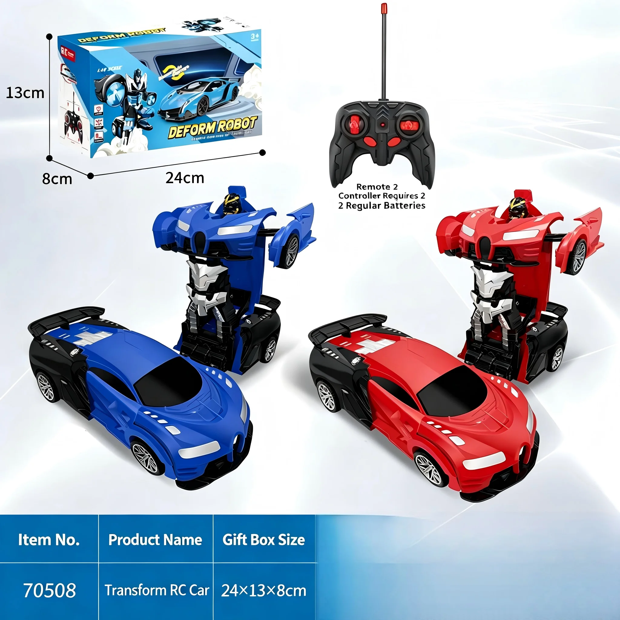 1:18 Scale One‑Key Transform RC Car Bugatti Toy