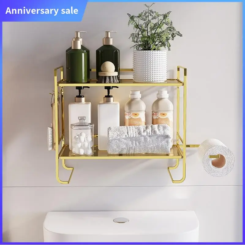 

AD23-Multifunctional Storage Rack Above Toilet 2-Story Bathroom Storage Rack Storage Rack With Toilet Paper Rack